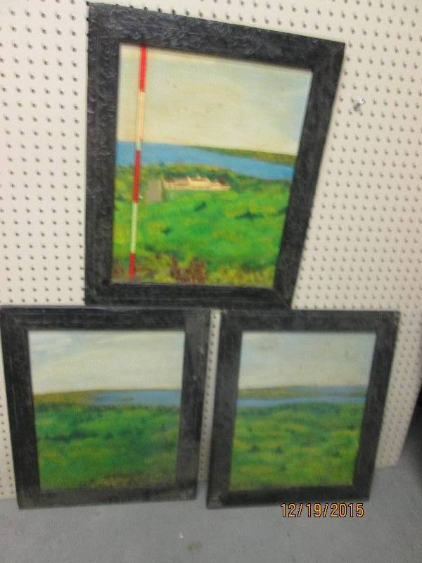 lot of 3 hand painted in 1993 signe...