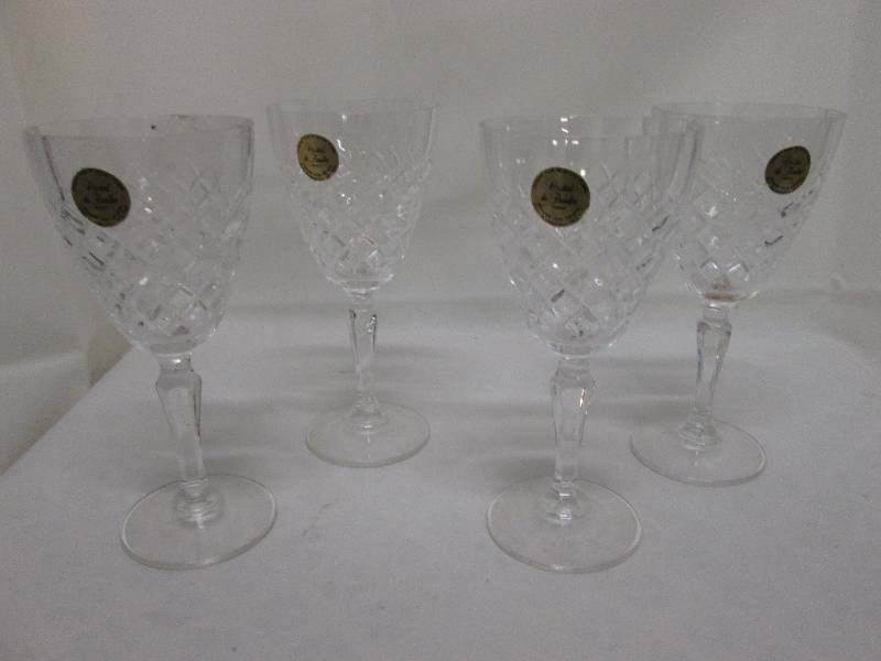 Set of 4 lead crystal wine glasses...
