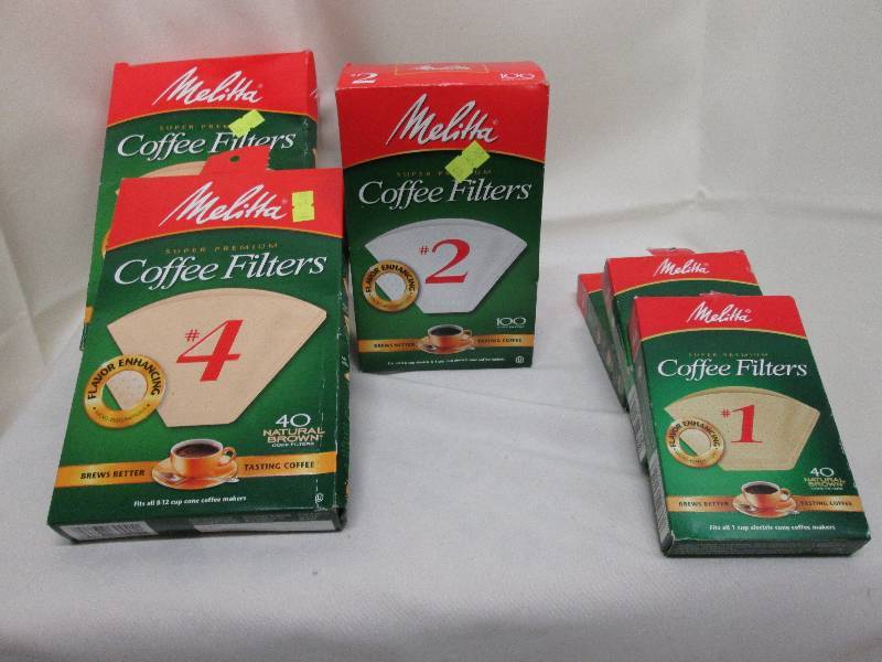 lot 375 image: 3 pk #1 coffee filters, 1 pk #2 cof...