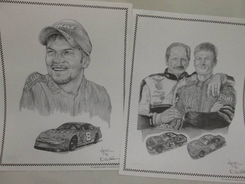 lot 382 image: Large lot of several hundred NASCAR sketches, see all the photos for details