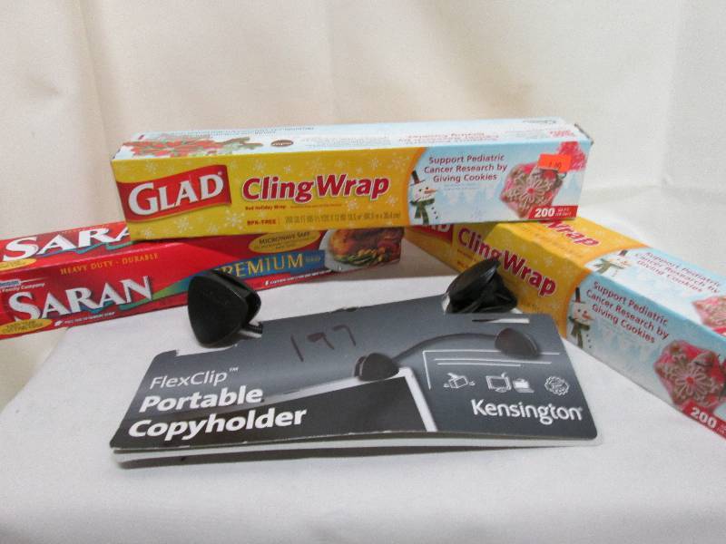 lot 39 image: 1 Saran wrap, 2 rolls Glad Cling wr...