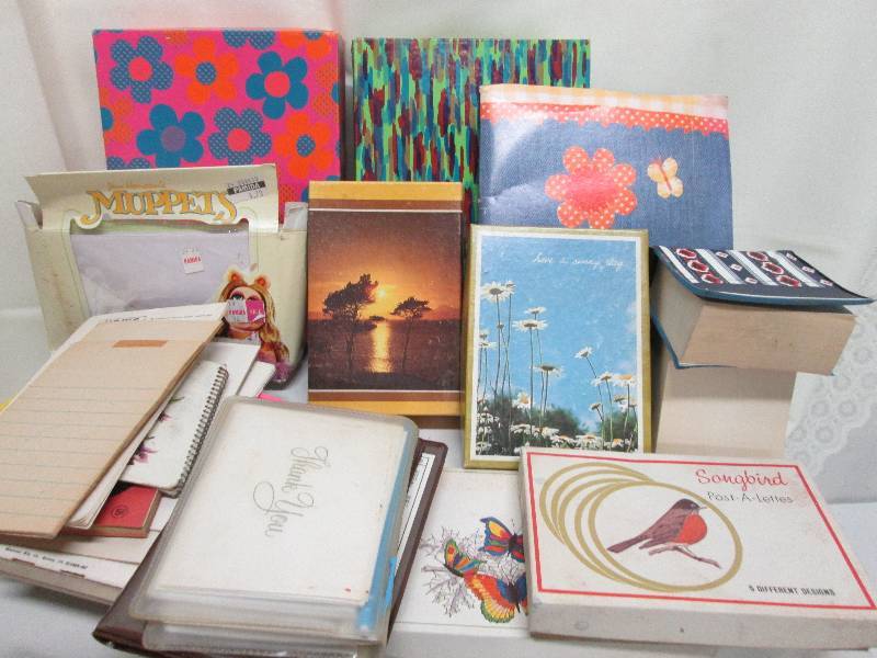 lot 107 image: Large lot of stationery sets, notes...