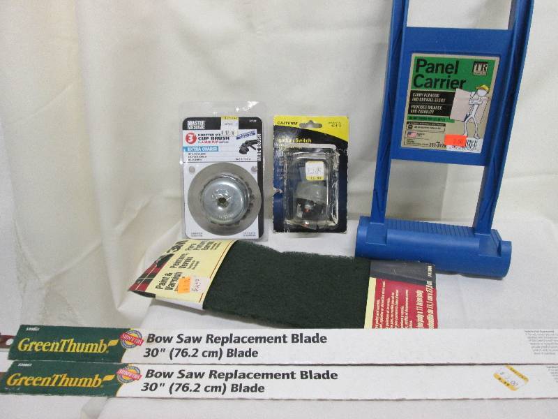 lot 182 image: 2 bow saw replacements, 3 cup brus...