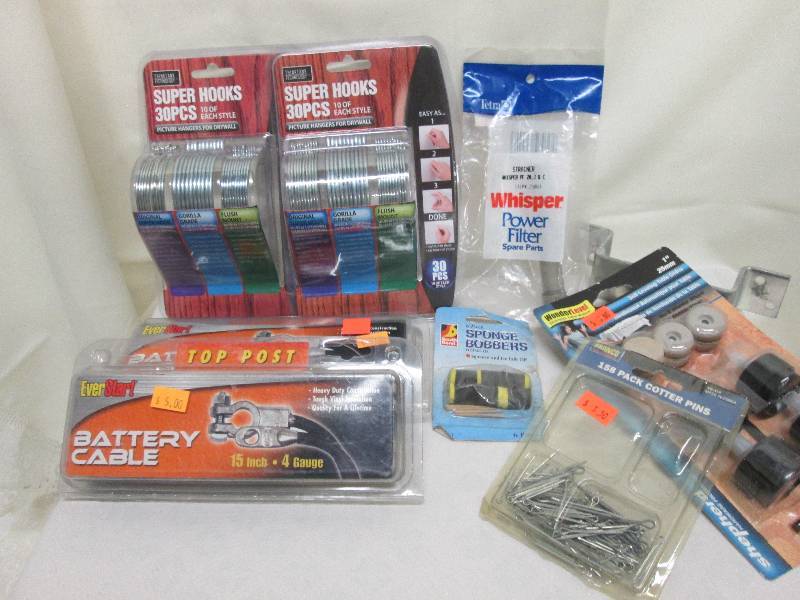 lot 208 image: 2 pk super hooks, 2 battery cables,...