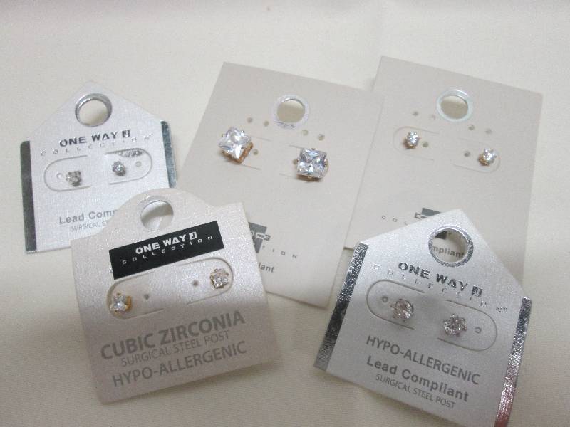 lot 211 image: 5 pair faux diamond earrings, lead ...