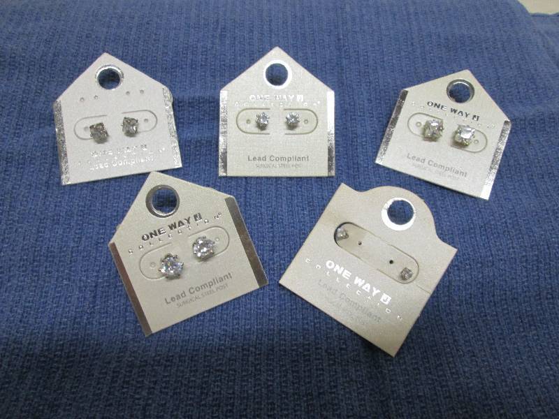 lot 217 image: 5 pair faux diamond earrings, lead ...