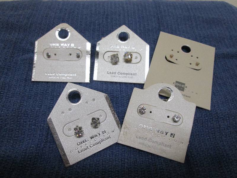 lot 219 image: 5 pair faux diamond earrings, lead ...