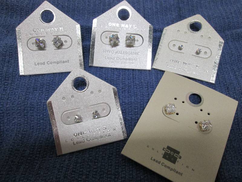 lot 226 image: 5 pair faux diamond earrings, lead ...