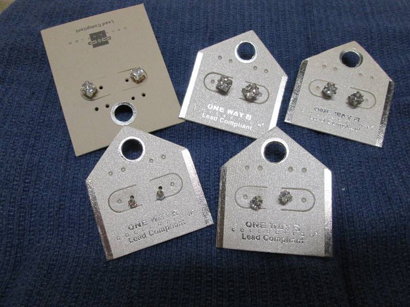 lot 232 image: 5 pair faux diamond earrings, lead ...