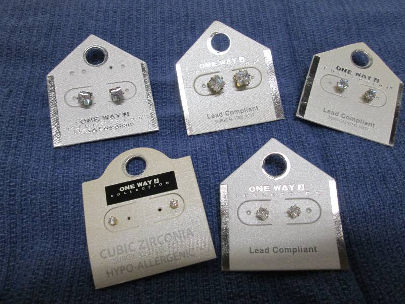 lot 234 image: 5 pair faux diamond earrings, lead ...