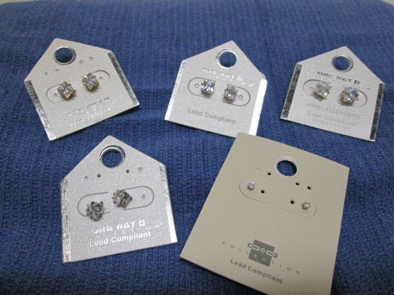 lot 237 image: 5 pair faux diamond earrings, lead ...