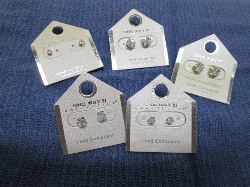 lot 238 image: 5 pair faux diamond earrings, lead ...