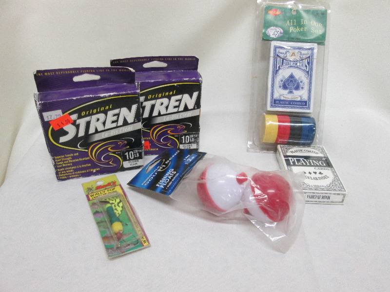 lot 265 image: 2 pk 10 lb fishing line, bobbers, w...