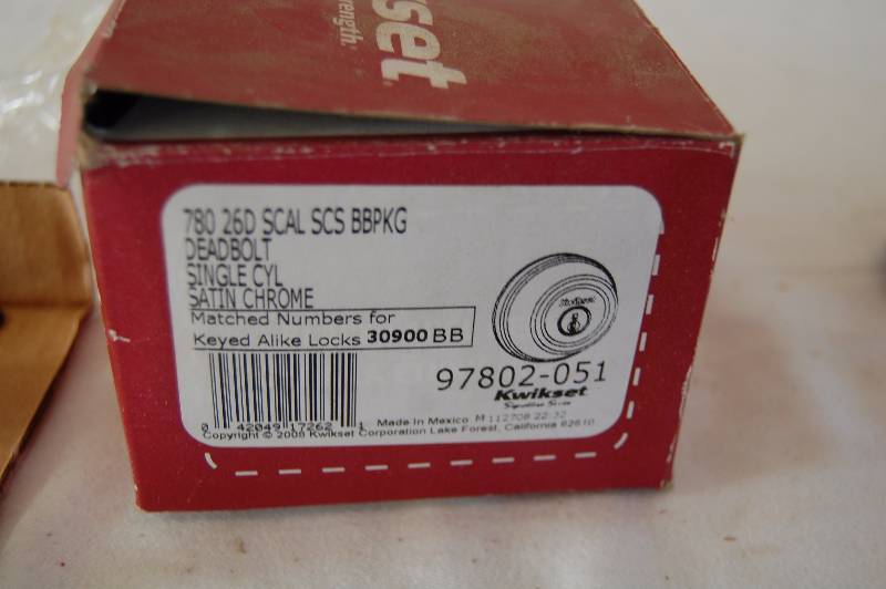 lot 137 image: Deadbolt Set