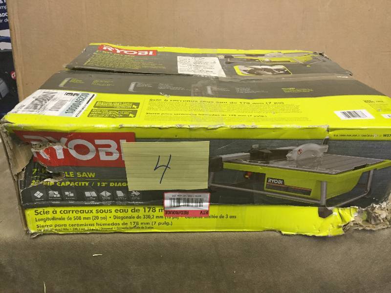 lot 4 image: Ryobi 7 in Tile Saw Used tested works
