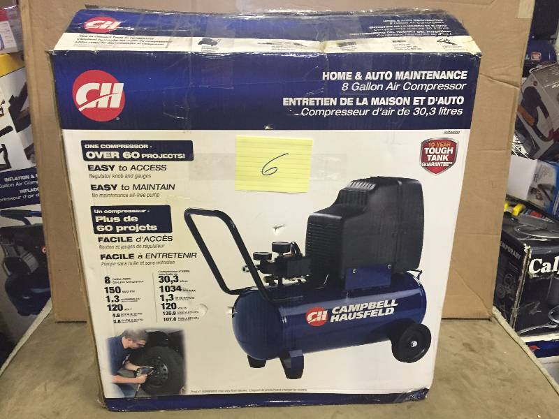 lot 6 image: Campbell Haufeldt 8 Gal Compressor works