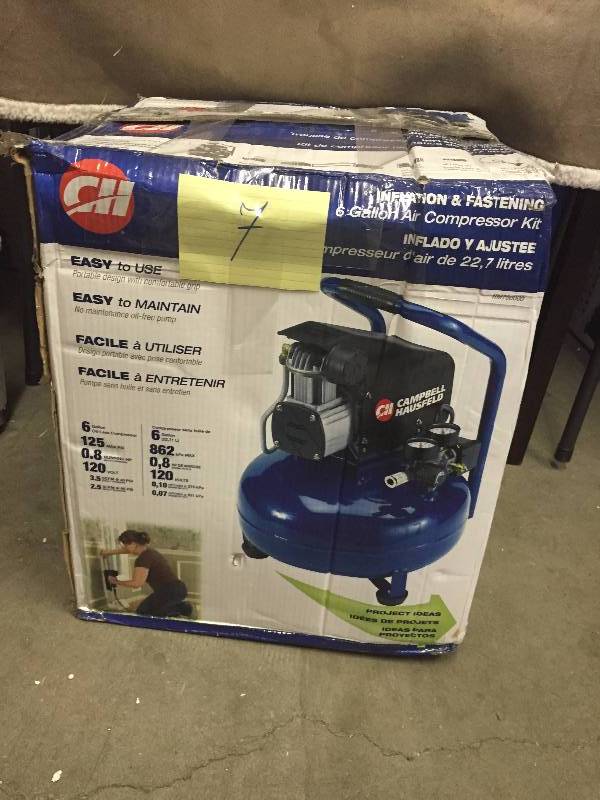 lot 7 image: Campbell Haufeldt 6 Gal Compressor works