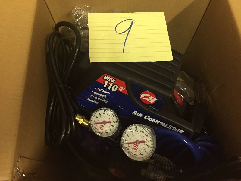 lot 9 image: CH Inflation Air Compressor Works 1 gal