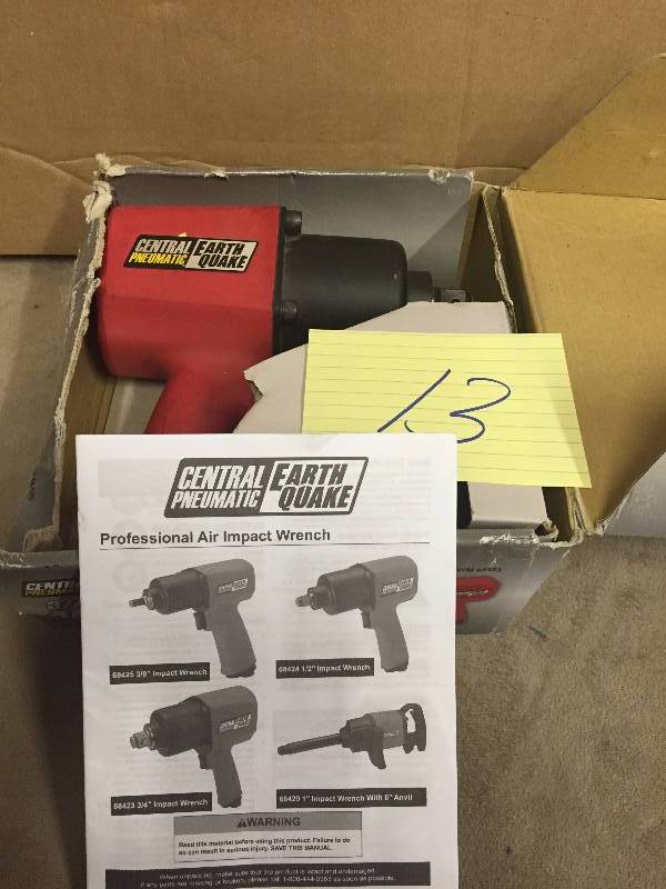 lot 13 image: Central Pneumatic  34 Air Impact Wrench