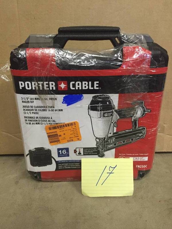 lot 17 image: Porter Cable  2 12 Nailer Kit Like New