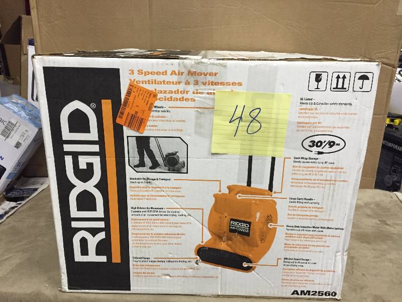lot 48 image: Ridgid 3 Speed Air Mover in like new condition
