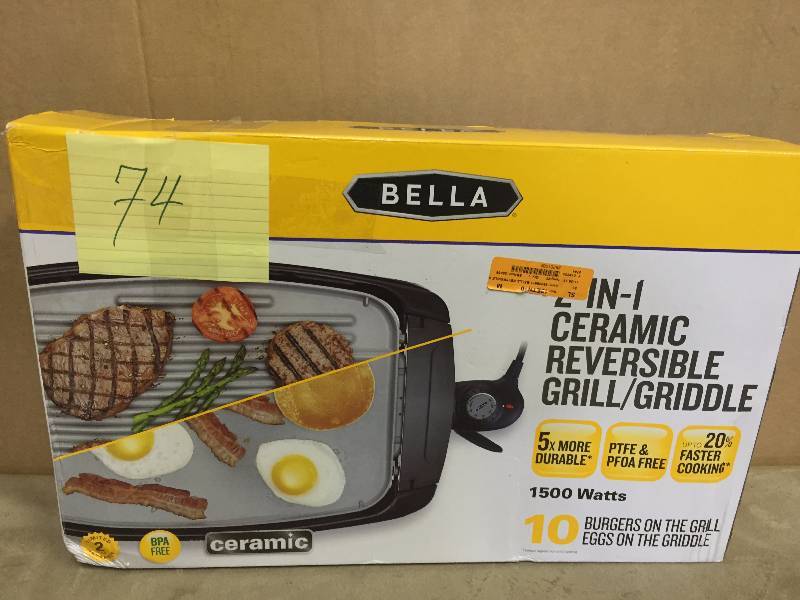 lot 74 image: Bella 2 in 1 reversible Grill Tested - like new