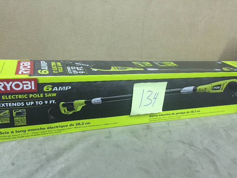 lot 134 image: Ryobi 6-Amp Pole Chainsaw