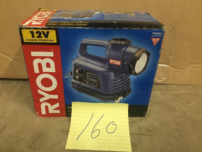lot 160 image: Ryobi 12-Volt InflatorDeflator with Flashlight