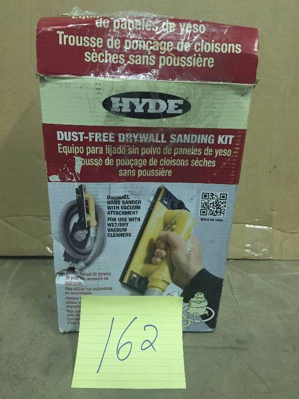 lot 162 image: Hyde Dust-Free Drywall Hand Sander Kit with 6-Foot Hose