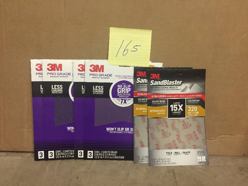 lot 165 image: Lot of 3M sanding Paper assorted Sizes New