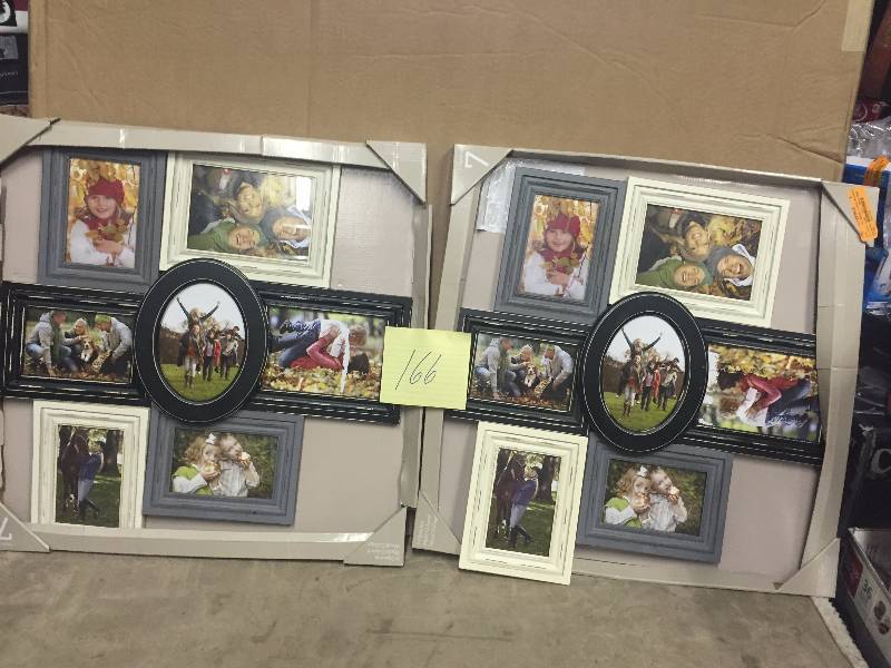 lot 166 image: Lot of 2 Collage Picture Frames- missing glass