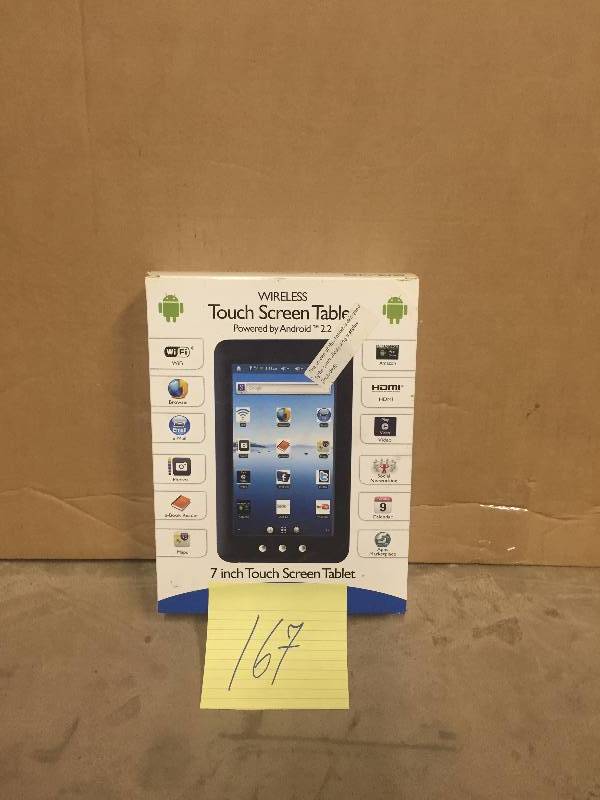 lot 167 image: Wireless Touch Screen Tablet New
