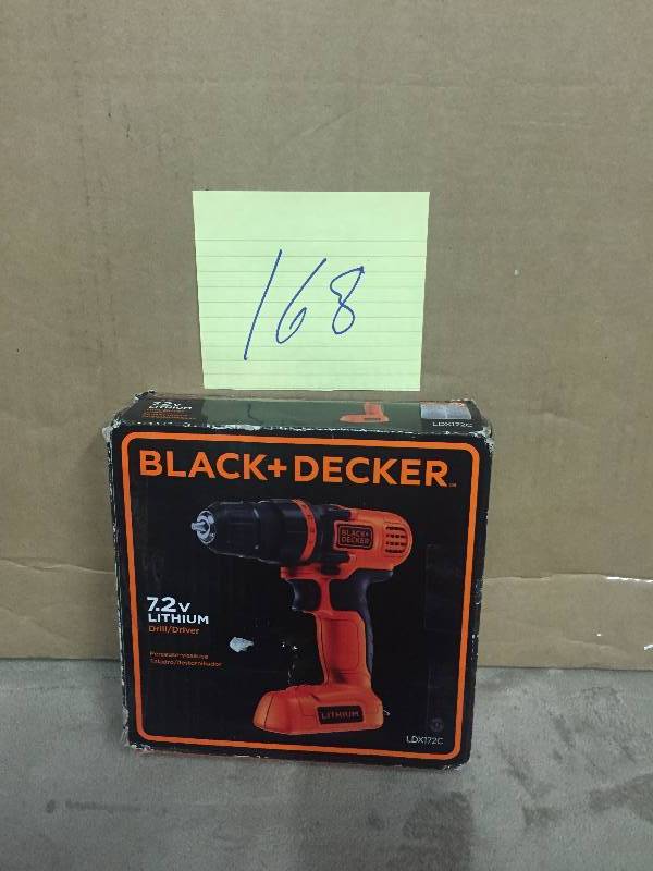 lot 168 image: Black & Decker 7.2-Volt Lithium DrillDriver, LDX172C New