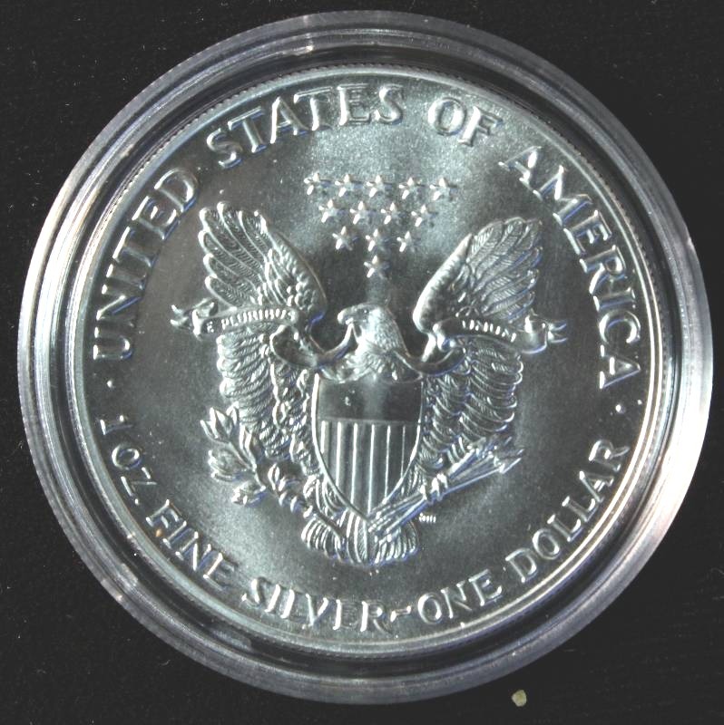 1987 AMERICAN SILVER EAGLE 1 TROY OZ. .999 FINE SILVER DOLLAR IN AIRTITE CAPSULE