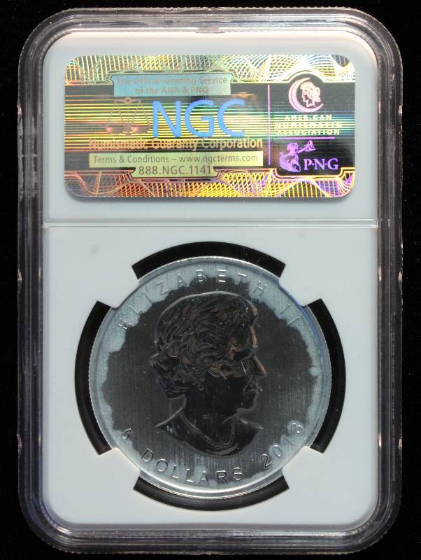 2013 CANADA MAPLE LEAF $5 25TH ANNIVERSARY 1 TROY Oz. .9999 FINE SILVER NGC MS69