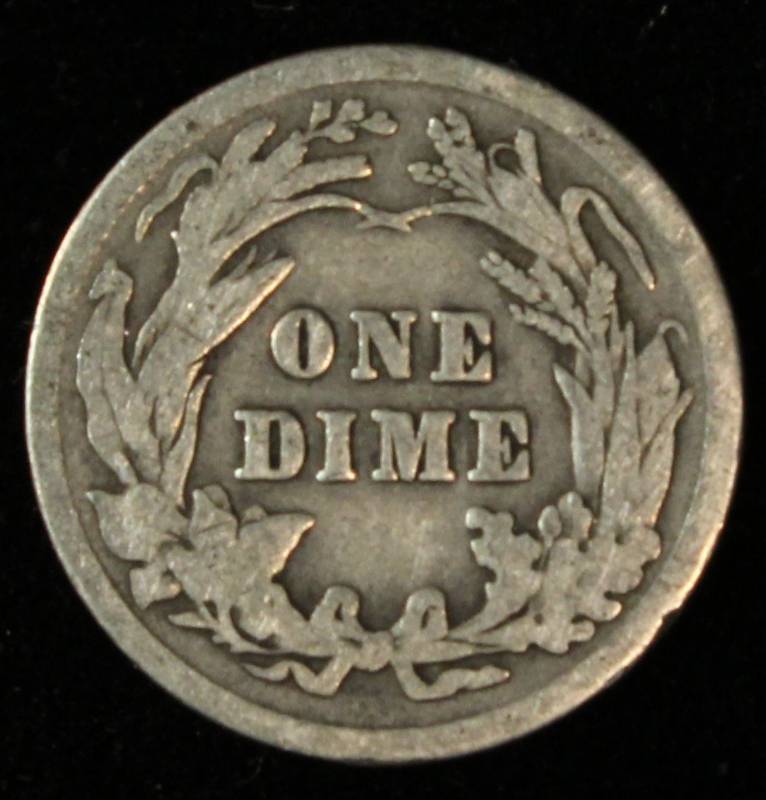 1913 BARBER SILVER DIME GOOD