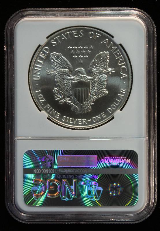 1991 AMERICAN SILVER EAGLE 1 TROY OZ. .999 FINE SILVER DOLLAR MS69 NGC