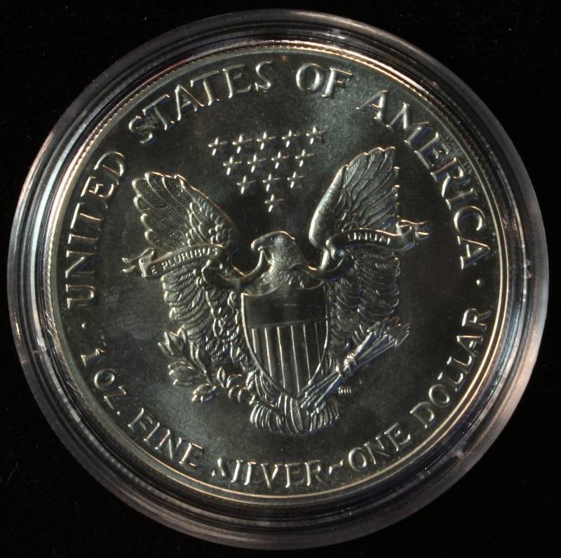 1987 AMERICAN SILVER EAGLE 1 TROY OZ. .999 FINE SILVER DOLLAR IN AIRTITE CAPSULE