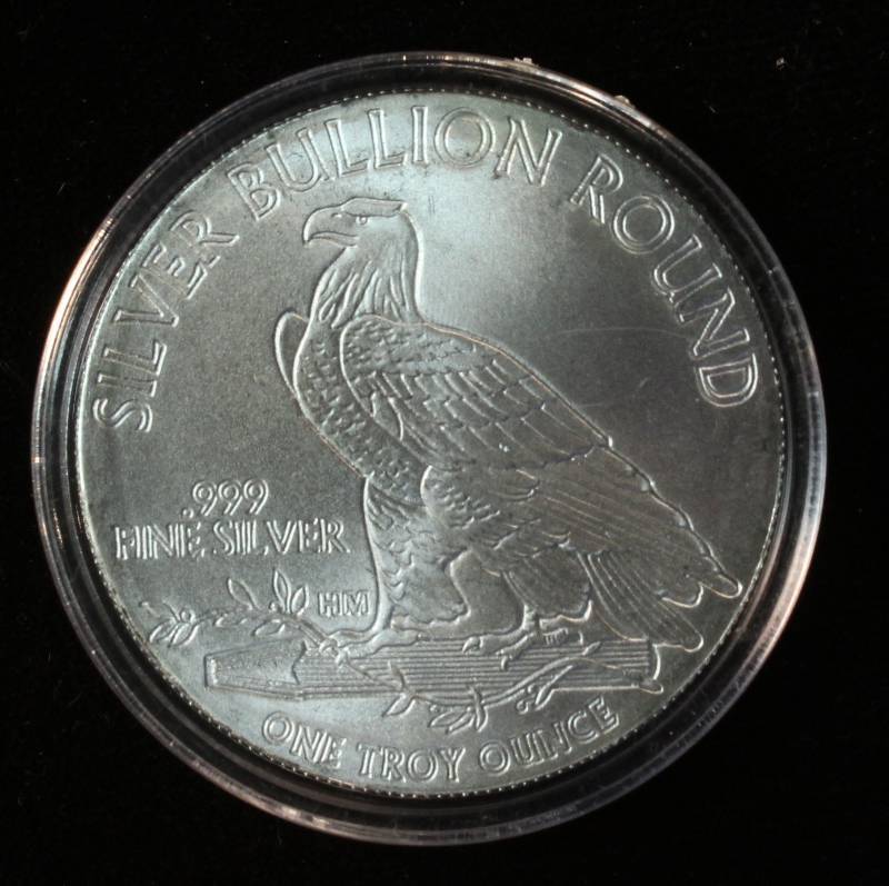 1 TROY OZ. .999 FINE SILVER INCUSED INDIAN DESIGN IN AIRTITE HOLDER