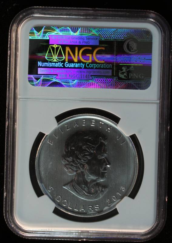 2013 CANADA MAPLE LEAF $5 25TH ANNIVERSARY 1 TROY Oz. .9999 FINE SILVER NGC MS69