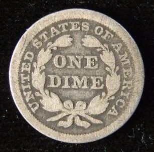 1858 SEATED LIBERTY SILVER DIME