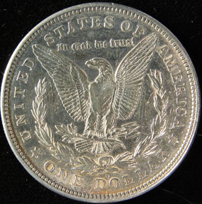 1921-D MORGAN SILVER DOLLAR AU DETAILS CLEANED