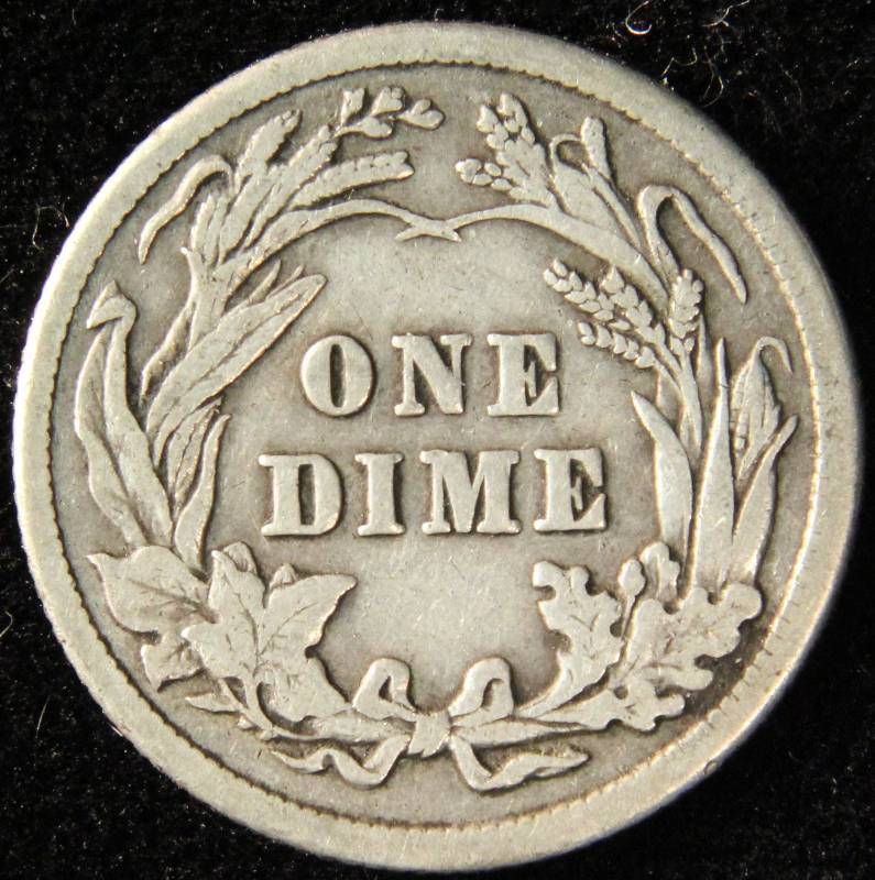 1914 BARBER SILVER DIME FINE