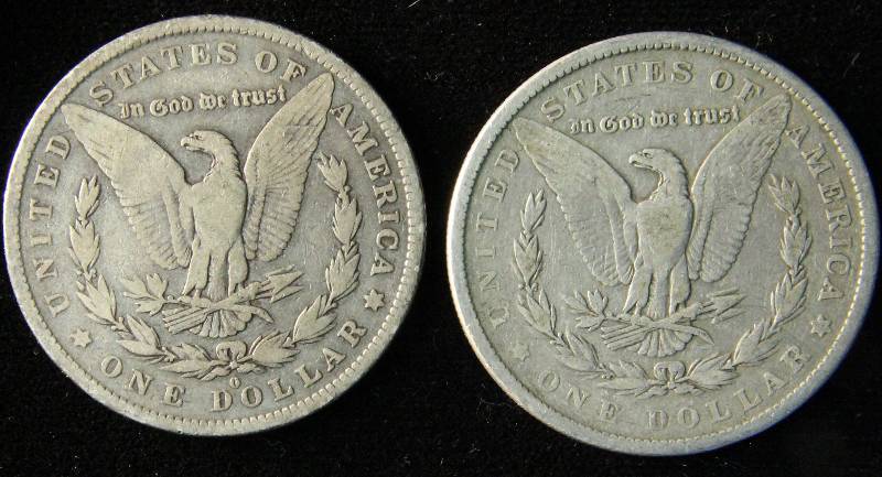 GROUP OF 2 - MORGAN SILVER DOLLARS 1881-O & 1882