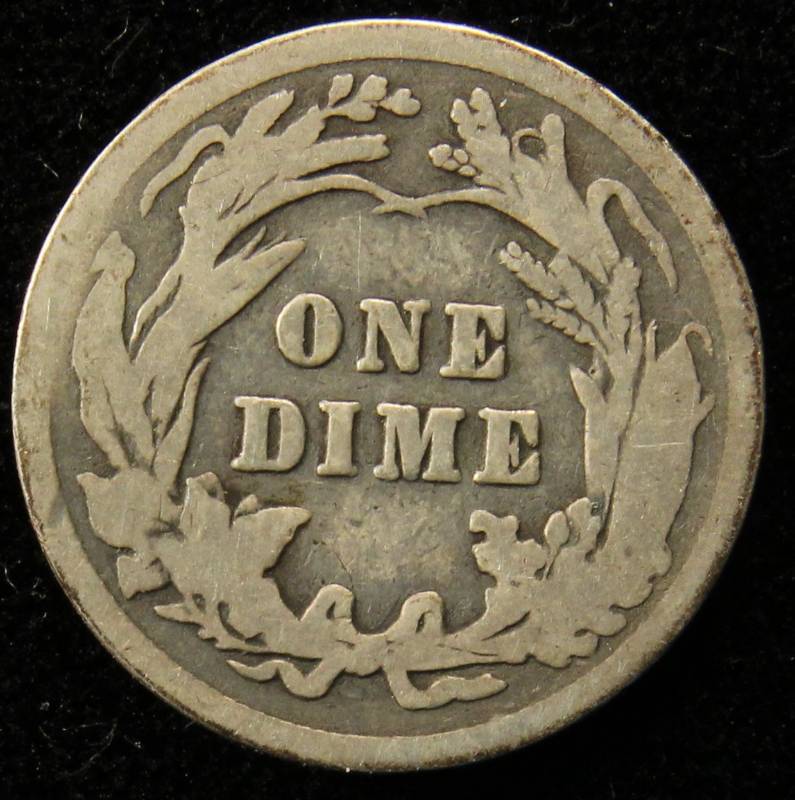 1913 BARBER SILVER DIME GOOD