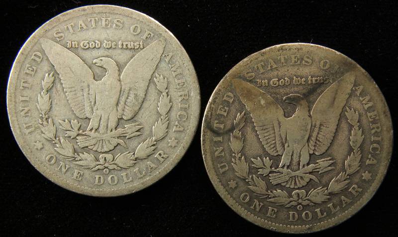 GROUP OF 2 - MORGAN SILVER DOLLARS 1889-O & 1890-O