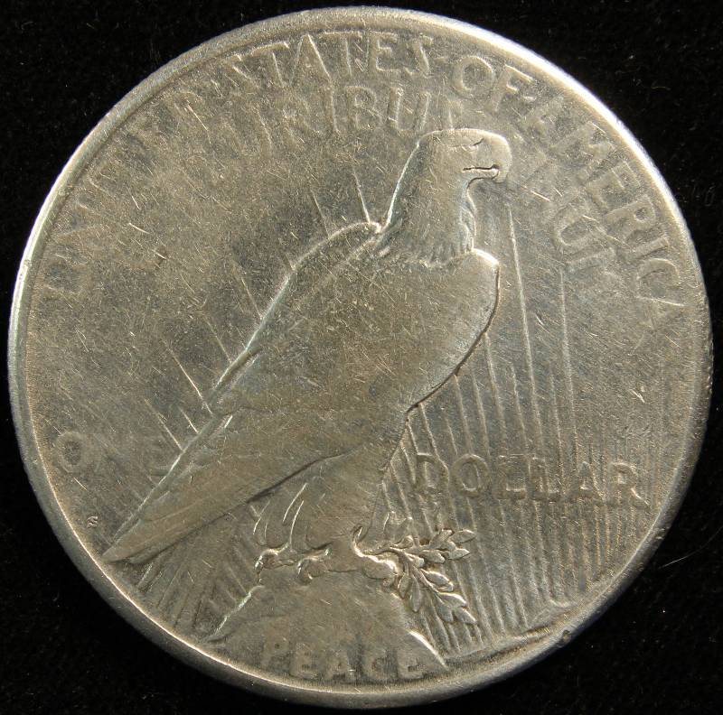 1923-S PEACE SILVER DOLLAR FINE DETAILS CLEANED