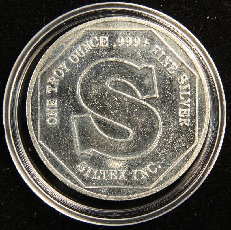 1 TROY OZ. .999 FINE SILVER ROUND LIBERTY SILTEX IN AIRTITE HOLDER