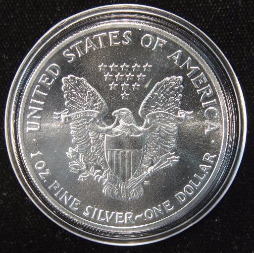 1989 AMERICAN SILVER EAGLE 1 TROY OZ. .999 FINE SILVER DOLLAR IN AIRTITE CAPSULE