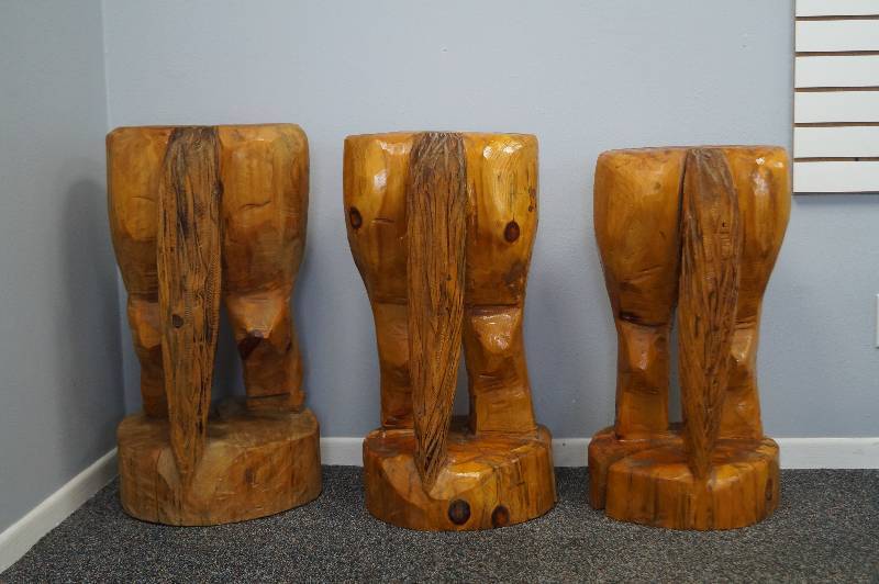 Hand Carved Bar Stools